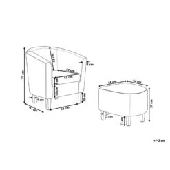 Beliani Cocktailstoel HOLDEN - Grijs Polyester -Woninginrichting Winkel 00019541285e4a35b0061cdbae70a4d7 1