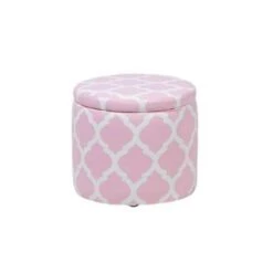 Beliani Poef TUNICA - Roze Katoen