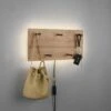 Trio Leuchten Kapstok Romy LED - 40 X 20 Cm - 5 Haken - Hout