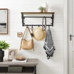 O'DADDY® Wandkapstok – Kapstok Met 5 Haken - 66x30x27cm - Bruin 6 O'DADDY® Wandkapstok – Kapstok Met 5 Haken - 66x30x27cm - Bruin -Woninginrichting Winkel 1000012494 0102