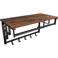 O'DADDY® Wandkapstok – Kapstok Met 5 Haken - 66x30x27cm - Bruin