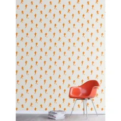 ESTAhome Behang - Voetbalspelers - Oranje En Wit - 53 Cm X 10,05 M - 115871 -Woninginrichting Winkel 1000013214 0103