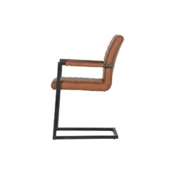 WOOOD Bas Eetkamerstoel - Pu - Cognac - Set Van 2 -Woninginrichting Winkel 1000013708 0102