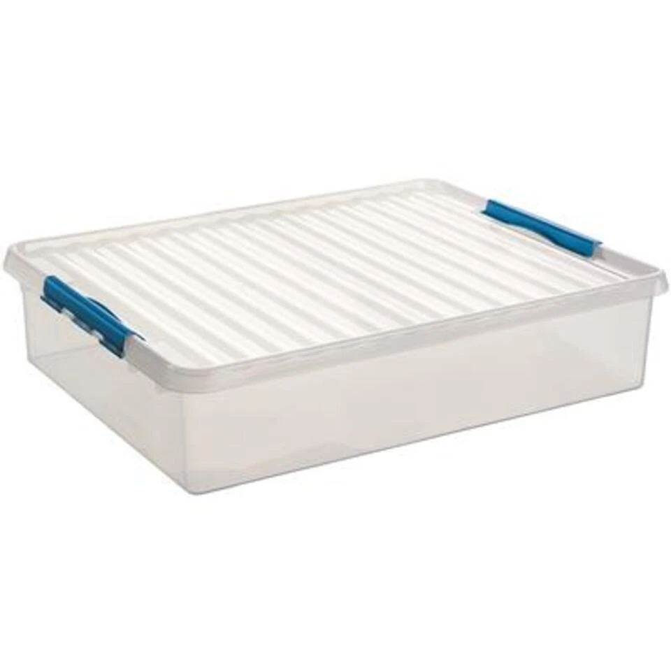 Q-line Opbergbox 60L Transparant Blauw 1 Q-line Opbergbox 60L Transparant Blauw