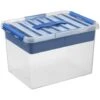 Q-line Opbergbox Met Inzet 22L Transparant Blauw