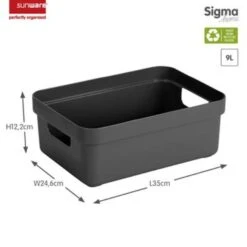 Sigma Home Opbergbox 9L Antraciet -Woninginrichting Winkel 1000014155 0101