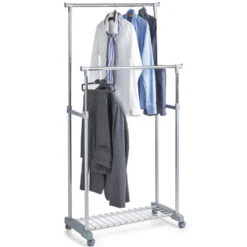 Zeller Kledingrek - Dubbele Stang - Verrijdbaar - 107 Cm