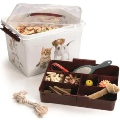 Q-line Huisdieren Opbergbox Met Inzet 22L Wit Bordeaux -Woninginrichting Winkel 1000018258 0110