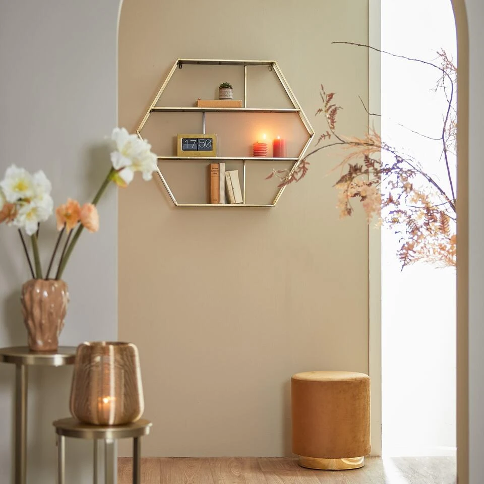 Poef Nadien - Velvet Karamel - Ø40cm 2 Poef Nadien - Velvet Karamel - Ø40cm - Afbeelding 2