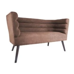 Leitmotiv Bank Explicit - Suede Look Chocolade Bruin - 128x71x74cm -Woninginrichting Winkel 1000022685 0111