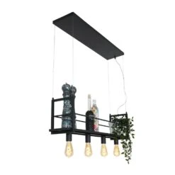 Mexlite Hanglamp - 4 Lichts - 100x140 Cm - Zwart 6 Mexlite Hanglamp - 4 Lichts - 100x140 Cm - Zwart -Woninginrichting Winkel 1000022921 0102