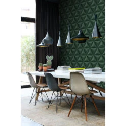 Origin Wallcoverings Eco-texture Vliesbehang - Grafisch 3D Motief - Donkergroen -Woninginrichting Winkel 1000024376 0102
