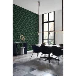 Origin Wallcoverings Eco-texture Vliesbehang - Grafisch 3D Motief - Donkergroen -Woninginrichting Winkel 1000024376 0103