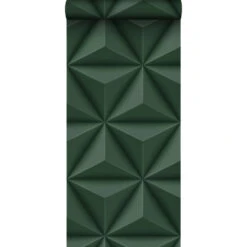 Origin Wallcoverings Eco-texture Vliesbehang - Grafisch 3D Motief - Donkergroen