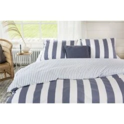 Walra - Dekbedovertrek Classic Stripe - 140x220 Cm - Blauw 5 Walra - Dekbedovertrek Classic Stripe - 140x220 Cm - Blauw -Woninginrichting Winkel 1000024986 0101