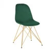 Eetkamerstoel Velvet Groen - Gouden Metalen Poten - Set Van 2 - Zithoogte 48cm -