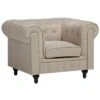 Beliani Fauteuil CHESTERFIELD - Beige Polyester