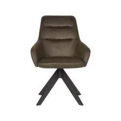 LABEL51 Eetkamerstoel Jace - Army Green - Microfiber -Woninginrichting Winkel 1000028394 0101