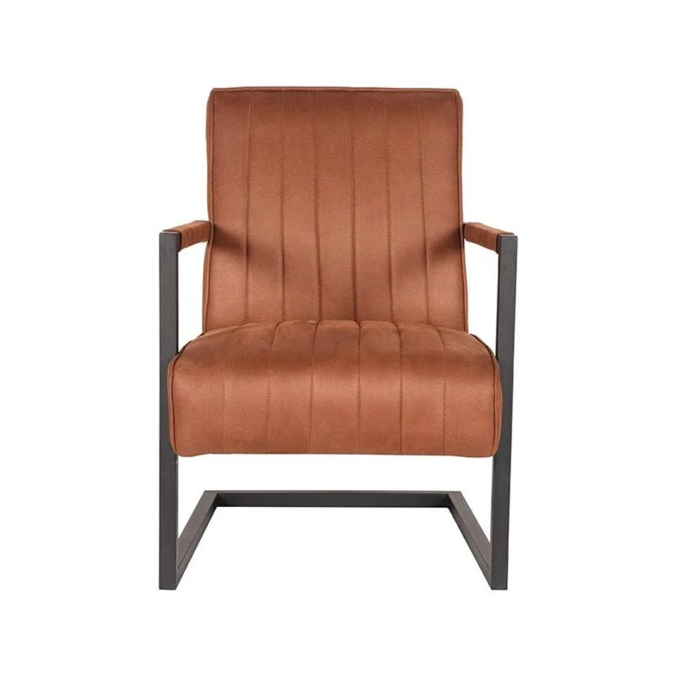 LABEL51 Fauteuil Milo - Cognac - Microfiber 2 LABEL51 Fauteuil Milo - Cognac - Microfiber - Afbeelding 2