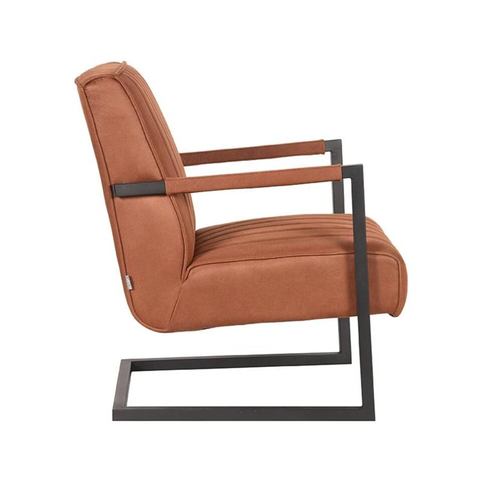 LABEL51 Fauteuil Milo - Cognac - Microfiber 3 LABEL51 Fauteuil Milo - Cognac - Microfiber - Afbeelding 3