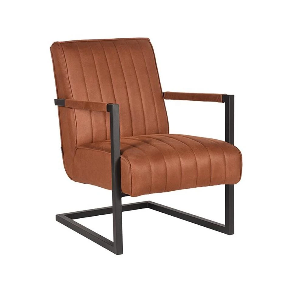 LABEL51 Fauteuil Milo - Cognac - Microfiber 1 LABEL51 Fauteuil Milo - Cognac - Microfiber