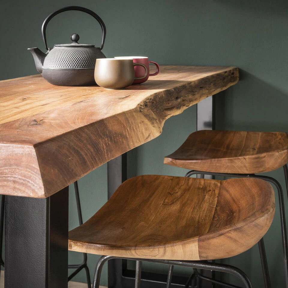 Hoyz - Barstoel Hout - Ergo - 4 Stuks - Bruin 4 Hoyz - Barstoel Hout - Ergo - 4 Stuks - Bruin - Afbeelding 4