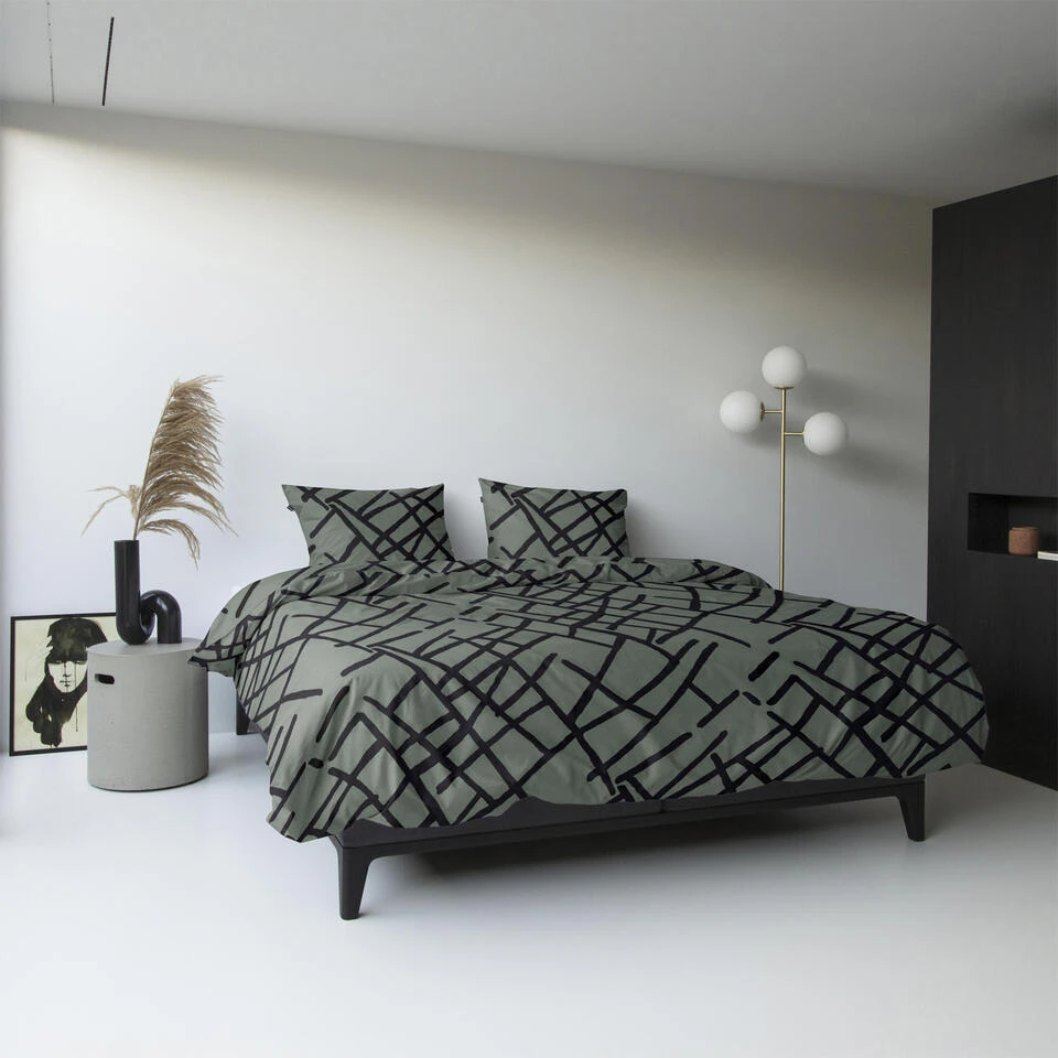 Damai Dekbedovertrek Kline - Bio Katoen - 240x200/220 Cm - Green 2 Damai Dekbedovertrek Kline - Bio Katoen - 240x200/220 Cm - Green - Afbeelding 2