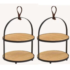G. Wurm Etagere - 2-laags - Bamboe - B21 X H26 X D21 Cm -Woninginrichting Winkel 1000029288 0102