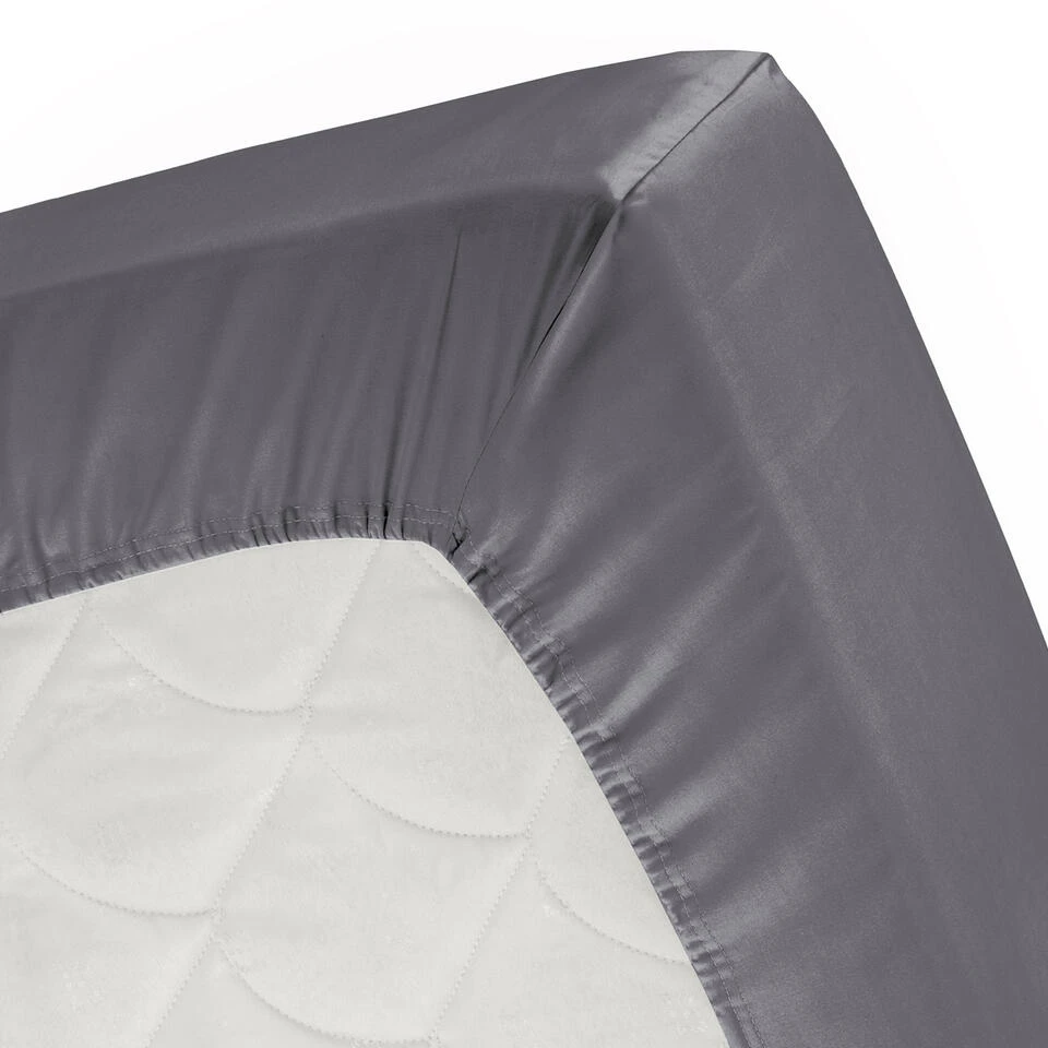 Cinderella Sundays - Hoeslaken (tot 25 Cm) - Satijn - 160x210 Cm - Anthracite 2 Cinderella Sundays - Hoeslaken (tot 25 Cm) - Satijn - 160x210 Cm - Anthracite - Afbeelding 2