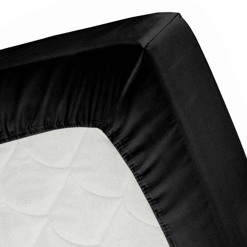 Cinderella Sundays - Hoeslaken (tot 25 Cm) - Satijn - 200x210 Cm - Black 2 Cinderella Sundays - Hoeslaken (tot 25 Cm) - Satijn - 200x210 Cm - Black - Afbeelding 2