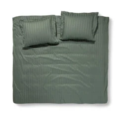 Damai Dekbedovertrek Katoen-satijn - 260x260/220cm - Groen Gestreept