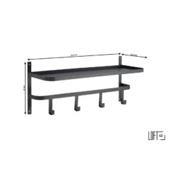 LOFT42 Shelf Kapstok - Zwart – Metaal – 4 Haken 5 LOFT42 Shelf Kapstok - Zwart – Metaal – 4 Haken -Woninginrichting Winkel 1000032522 0102
