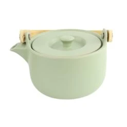 Orange85 Theepot Mint 50cl Met 2 Kopjes Aardewerk Bamboe -Woninginrichting Winkel 1000033128 0110