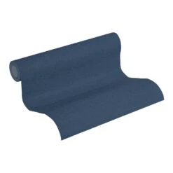 Livingwalls Behang - Linnenstructuur - Donkerblauw - 53 Cm X 10,05 M - AS-374313