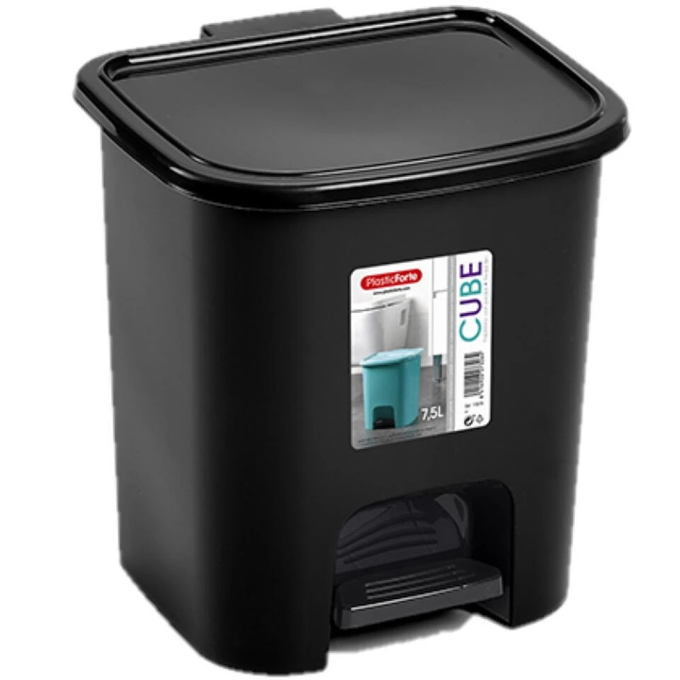 PlasticForte Pedaalemmer - Zwart - 7,5 L - 24 X 22 X 25.5 Cm 1 PlasticForte Pedaalemmer - Zwart - 7,5 L - 24 X 22 X 25.5 Cm