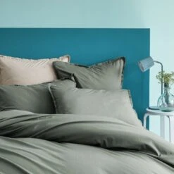 Matt & Rose Set Kussenslopen Groen - 50 X 70 Cm - Gewassen Katoen -Woninginrichting Winkel 1000038502 0102