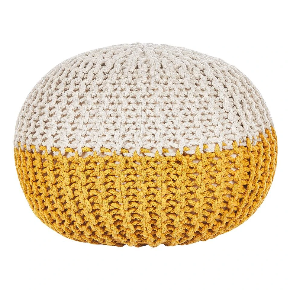 Beliani Poef CONRAD - Geel Katoen 1 Beliani Poef CONRAD - Geel Katoen
