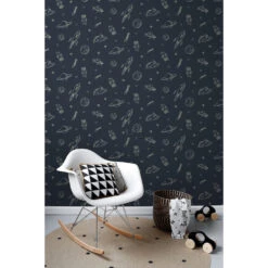 ESTAhome Behang - Planeten In De Ruimte - Donkerblauw - 50 X 900 Cm - 139423 -Woninginrichting Winkel 1000040381 0102