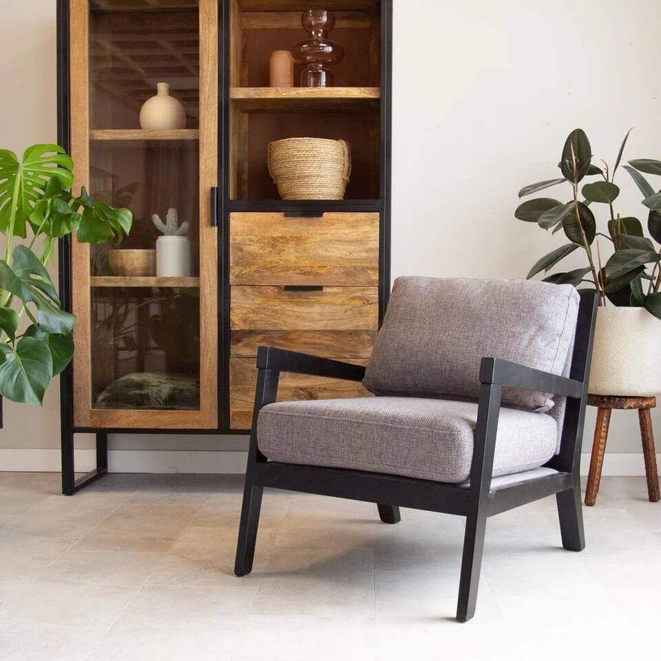 Industriële Fauteuil Morris Stof Grijs - Stof - Grijs 2 Industriële Fauteuil Morris Stof Grijs - Stof - Grijs - Afbeelding 2