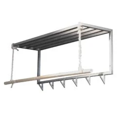 Hoyz - Kapstok Bamboe Met 6 Haken - Grijs - Wandkapstok