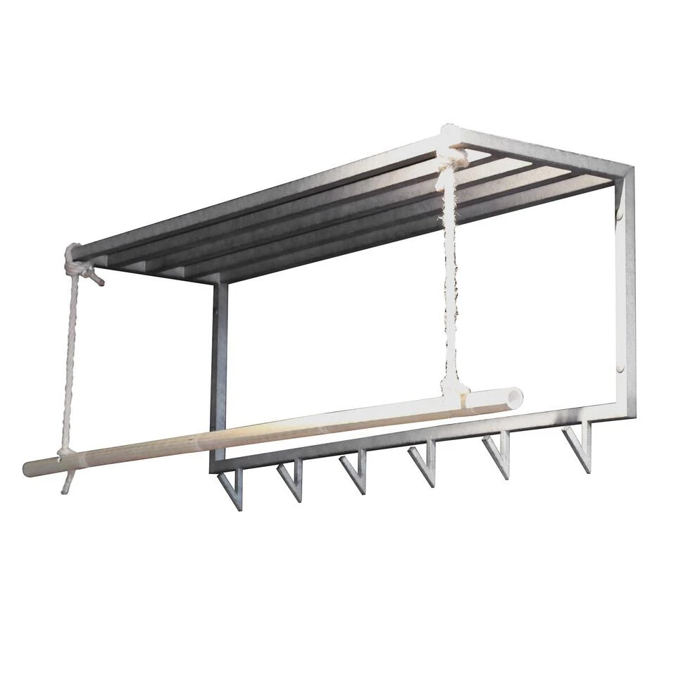 Hoyz - Kapstok Bamboe Met 6 Haken - Grijs - Wandkapstok 1 Hoyz - Kapstok Bamboe Met 6 Haken - Grijs - Wandkapstok