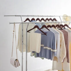 O’DADDY® Kledingrek Dubbel - 4 Wielen - Tot 110kg - Garderoberek - RVS -Woninginrichting Winkel 1000042970 0103