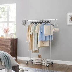 O’DADDY® Kledingrek 4 Wielen – Stabiel Tot 90kg - Garderoberek - RVS -Woninginrichting Winkel 1000042971 0102