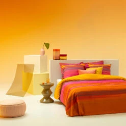 Damai Dekbedovertrek Lucid - Satijn - 260x200/220 Cm - Orange -Woninginrichting Winkel 1000042981 0102