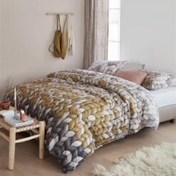 Ariadne At Home Dekbedovertrek Warmly Oker-260x200/220 -Woninginrichting Winkel 1000045148 0102