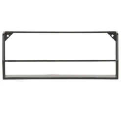 WOOOD Zeta Wandplank L - Metaal - Zwart - Set Van 2