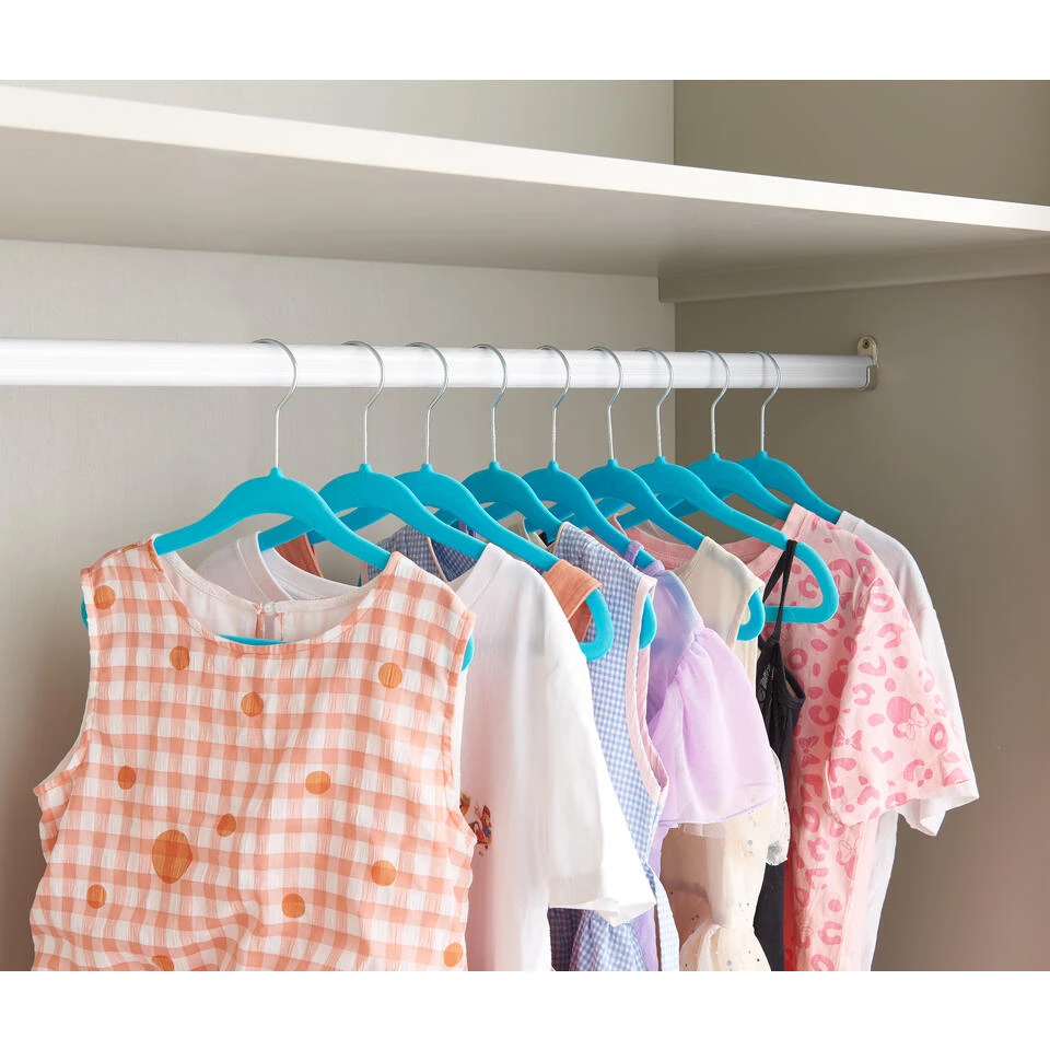 ACAZA 20 Stuks Kledinghangers Voor Kinderen Met Fluweel, Anti-slip, Blauw 2 ACAZA 20 Stuks Kledinghangers Voor Kinderen Met Fluweel, Anti-slip, Blauw - Afbeelding 2