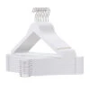 ACAZA 20 Stuks Massief Houten Kledinghangers, Met Inkeping En Broeklat, Wit