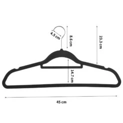 ACAZA Set Van 50 Anti-slip Kleerhangers, Fluweel, Zwart -Woninginrichting Winkel 1000045934 0103