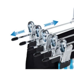 ACAZA 20 Stuks Broekhangers Met Knijpers, 30cm, Verstelbaar, Zilver En Zwart 7 ACAZA 20 Stuks Broekhangers Met Knijpers, 30cm, Verstelbaar, Zilver En Zwart -Woninginrichting Winkel 1000045939 0103